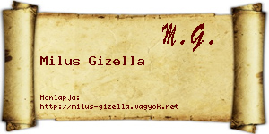 Milus Gizella névjegykártya